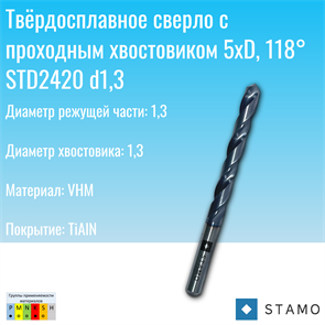 Сверло STAMO STD2420 d1,3 STD2420 d1,3
