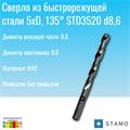Сверло STAMO STD3520 d8,6 STD3520 d8,6